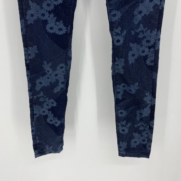Zara slim fit blue monochrome floral print  jeans - Picture 8 of 14